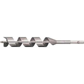 Tpfe Coating Hex Shank Single Flute Wood Auger Drill Bit for Wood Drilling