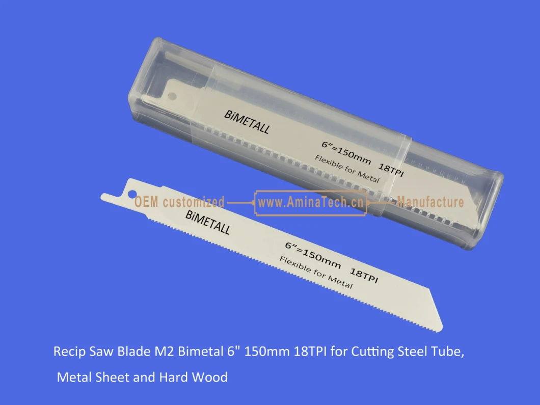 Recip Saw Blade M2 Bimetal 6&quot; 150mm 18TPI for Cutting Steel Tube, Metal Sheet and Hard Wood,Reciprocating Saw Blade,Sabre Saw ,Power Tools